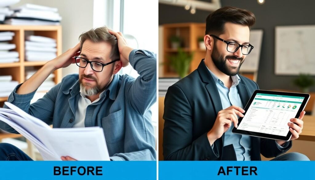 Before and after comparison of business using Hostinger Horizons